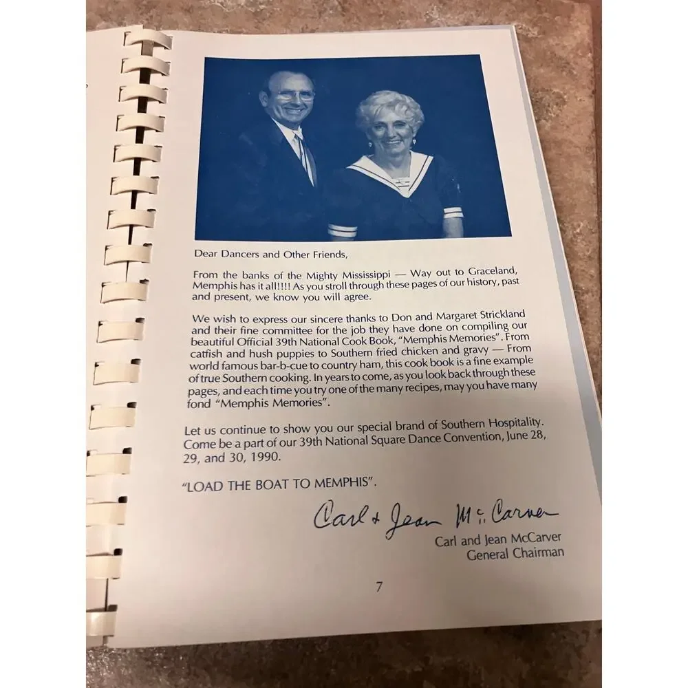 Memphis Memories 1989 Cookbook National Square Dance Convention‎ 80s VTG Vintage